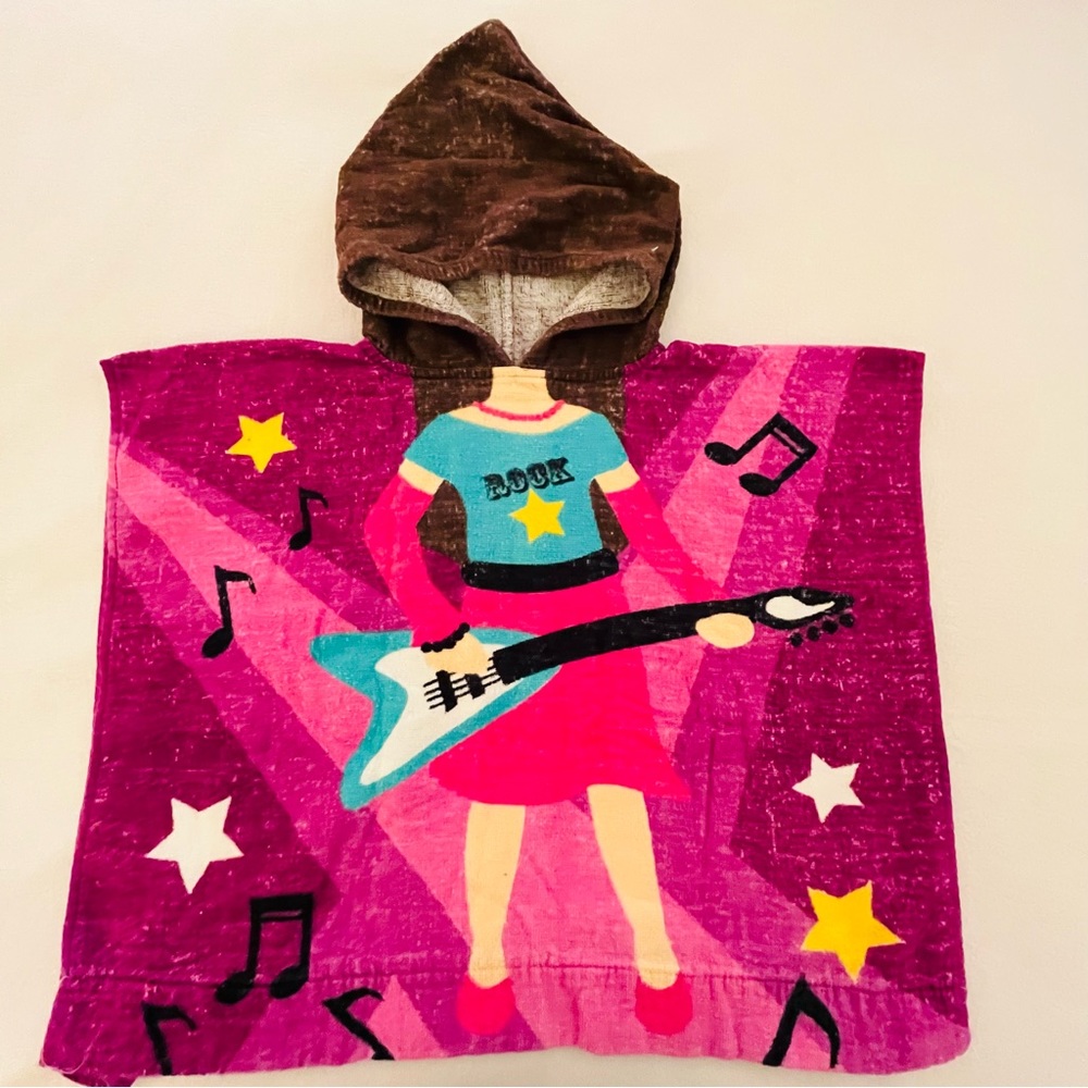 Kids Rock Star Girl Hooded Towel